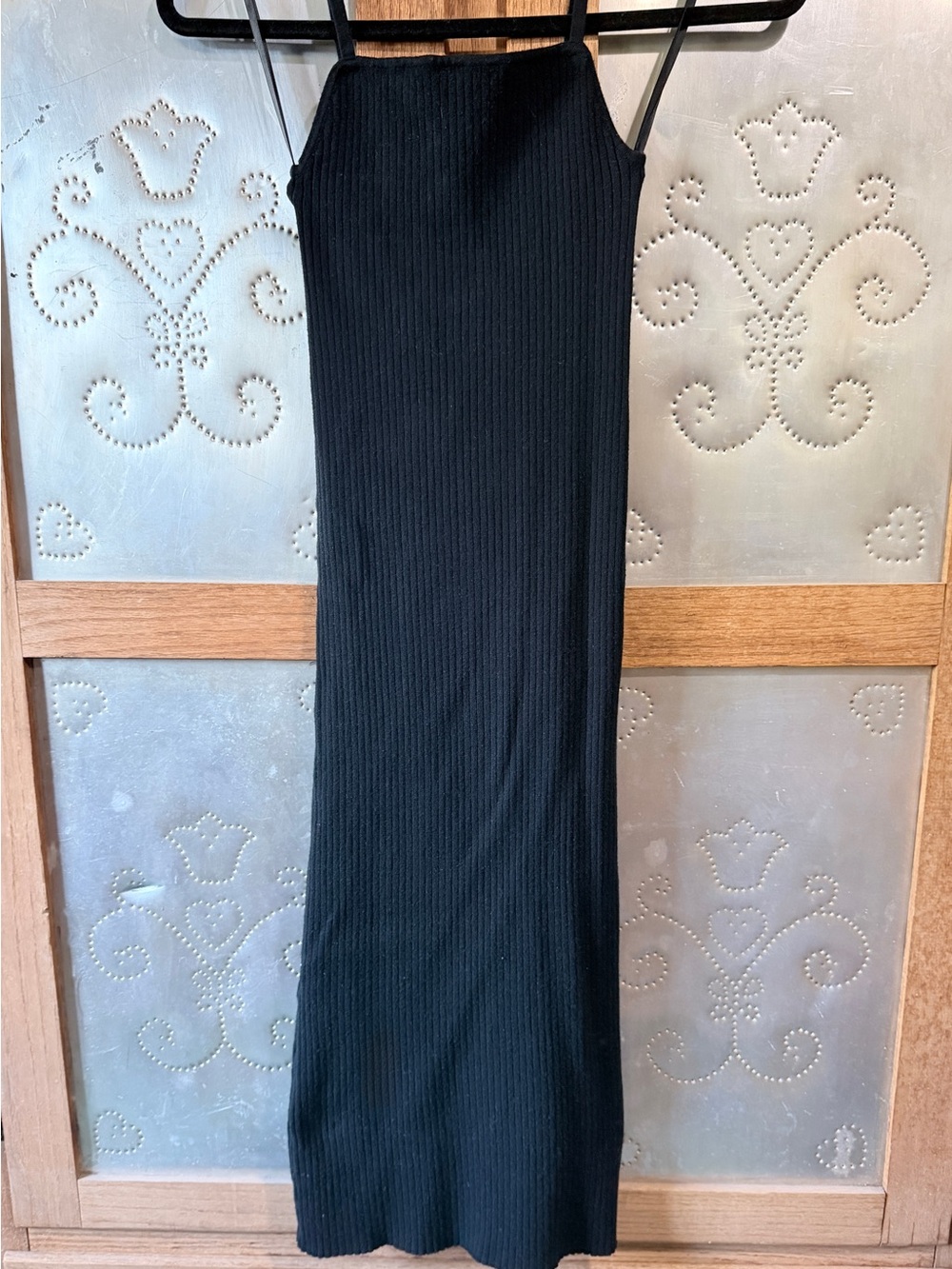 Black Ribbed Casual Dress- Classic Women's Dress